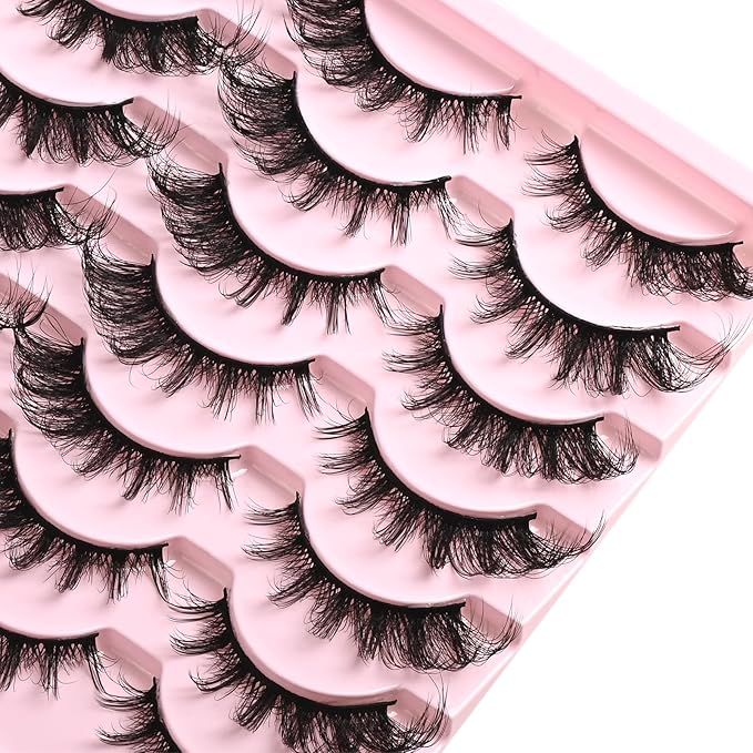 FARRED Cat Eye Lashes Fox Eyelash Wispy Fluffy False Eyelashes 14 Pairs Fake Eyelashes Natural Look Short Natural Lashes Cat Eye Lash Wispy Volume Eyelash (F23 | 8-16mm)