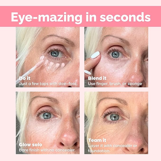 Elizabeth Mott Thank Me Later Under Eye Brightener & Primer – Hydrating Color Corrector for Dark Circles – Lightweight Concealer Base for Mature Skin, Light Shade 5ml