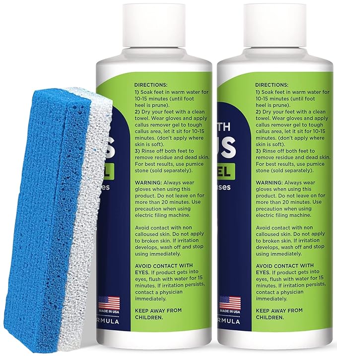 Tea Tree Oil & Citrus Detox Foot Soak with Epsom Salts & Callus Remover for Feet with Extra Strength Gel & Foot Pumice Stone Set