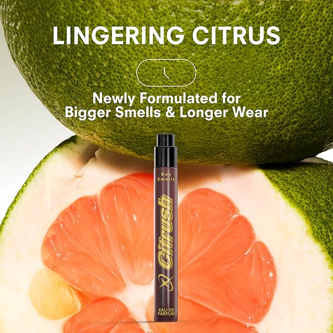 Boy Smells CITRUSH Travel Spray – Citrus Woody Eau de Parfum with Pomelo, Black Pepper & Ripe Musk – Long-Lasting Unisex Perfume in Compact 10mL Size