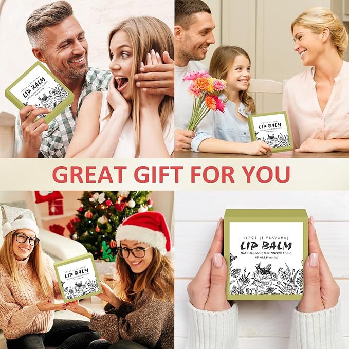 48 Pack Lip Balm, Natural Lip Balm Bulk with Vitamin E and Coconut Oil, Moisturizing Soothing Chapped Lips-8 Flavors