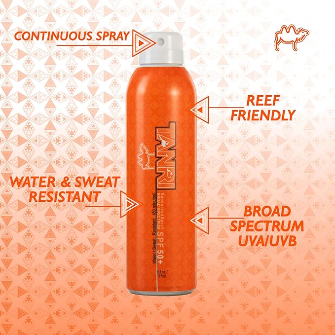 TANRI Primo Explorer Pack; Includes SPF50+ Sunscreen Spray that Goes on Clear, Active Wipes No-Rinse Body Wipes, Moisturizing SPF15 Pear Lip Balm and an Adjustable Fanny Pack (4-Pack Bundle)