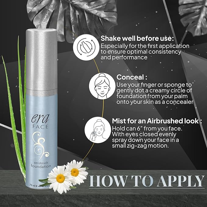 ERA Beauty ERA Face spray makeup (Y1 Creamy Vanilla, 2.25 oz) - airbrush foundation, everyday, buildable, professional spray on cosmetics