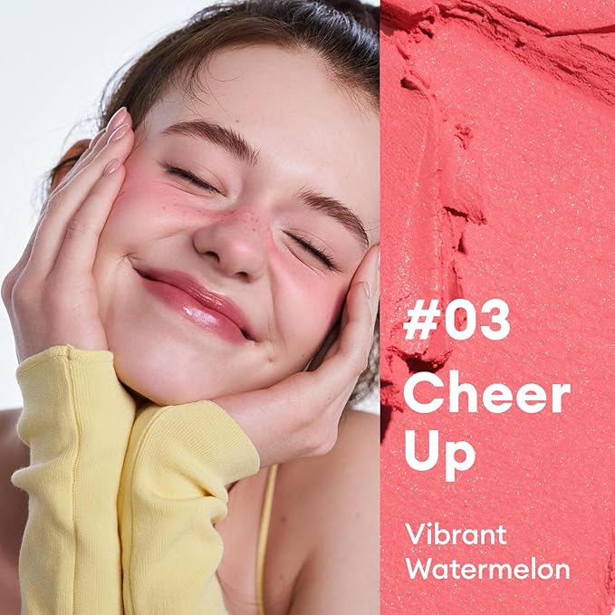 ITY Mood Blush, Blush for Cheeks Makeup,Moisturizing Creamy Blush Dual Funtions, Highly Spreadable, 0.18 oz (5.2g) in Cheer Up