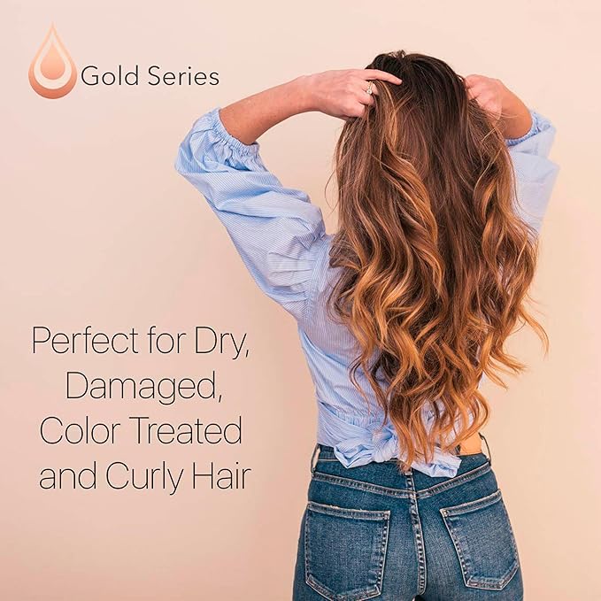 Gold Series Treatment Mask – Deep Hydrating Argan Oil Hair Mask for Dry Damaged, Color Treated and Curly Hair Enriched with Keratin – Sulfate Free Natural Hair Repair Treatment, 18.6oz
