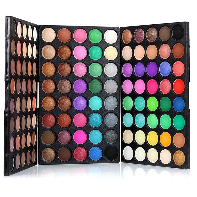120 Color Eyeshadow Palette Kit with 10 Pcs Foundation Makeup Brush, Professional Daily Use Colorful with Velvety Texture Eyeshadow Palette, Highly Pigmented Waterproof Long Lasting Makeup