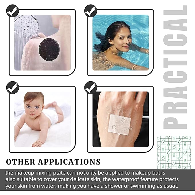 500 Pieces Makeup Hand Palette,Disposable Adhesive Makeup Mixing Tray,Waterproof Makeup Tape,For Mix Foundation And Keep Hands Clean When Applying Makeup