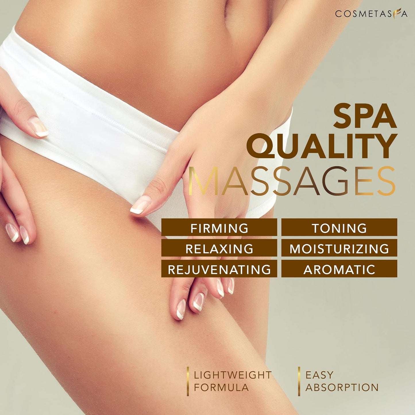 Cellulite Massage Oil with Collagen & Stem Cells- 100% Natural Anti Cellulite Oil, Assists with Firming, Toning & Moisturizes Skin 8.8 oz. by Cosmetasa