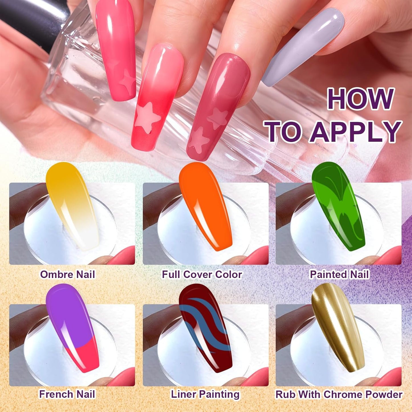 Gradient Painting Gel, 12 Ombre Gel Nail Polish with 100Pcs Nail Sponges &Tweezers for Pigmented Pat Nails Aura Nails French Manicure Soak Off UV Long-lasting Set Palette Electric Carnival