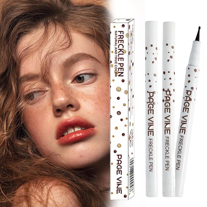 2 Pack Freckle Pen,Liquid Face Fake Freckles Pens to Create Natural Freckle Makeup and Freck beauty,Fake Freckles Waterproof for Lifelike Sunkissed Makeup,Mole Pen (01Light+04Espresso)