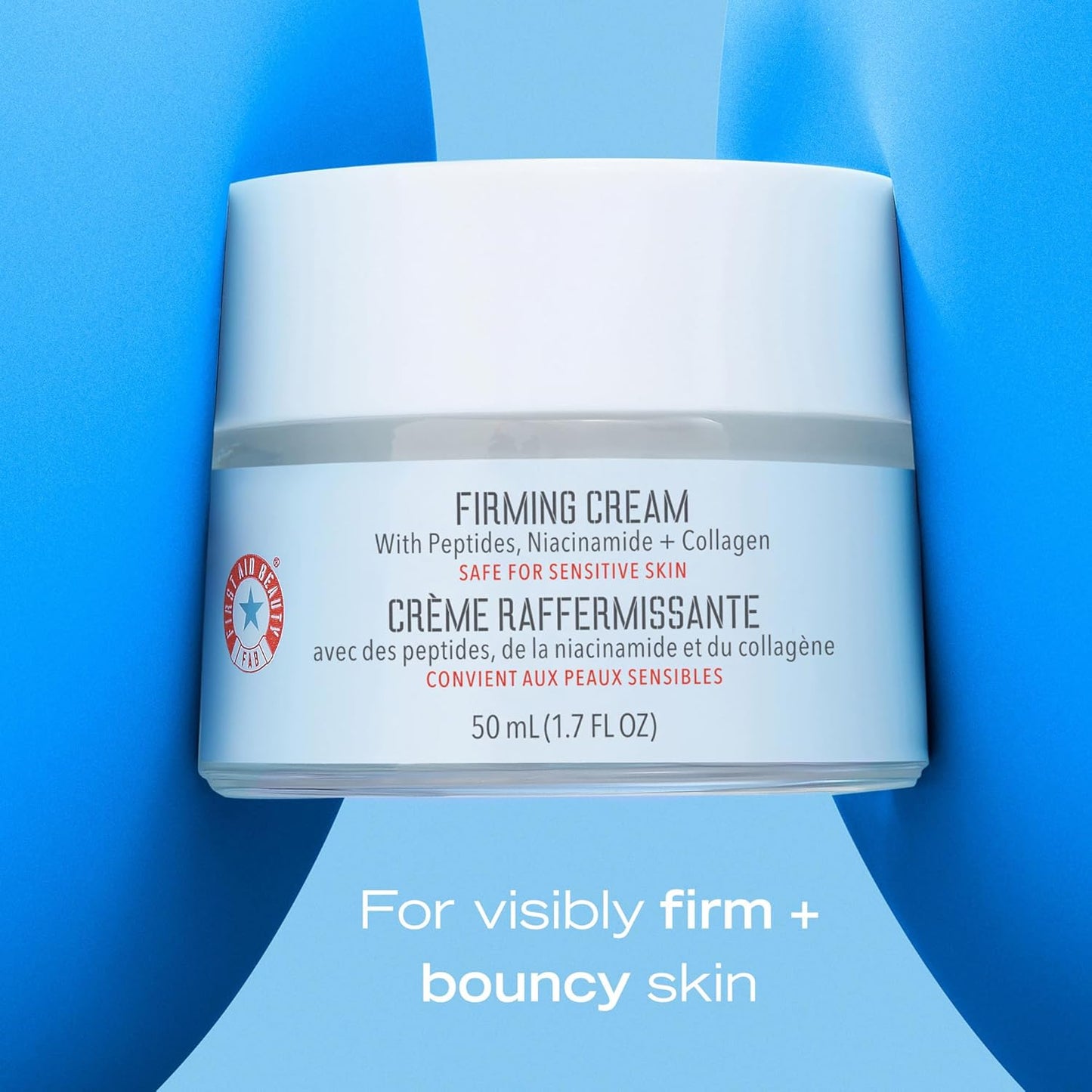 First Aid Beauty - Firming Collagen Cream with Peptides & Niacinamide, Ultra-Rich Plumping Moisturizer, Hydrates & Visibly Firms, Non-Comedogenic, Safe for Sensitive Skin, 3.5 oz