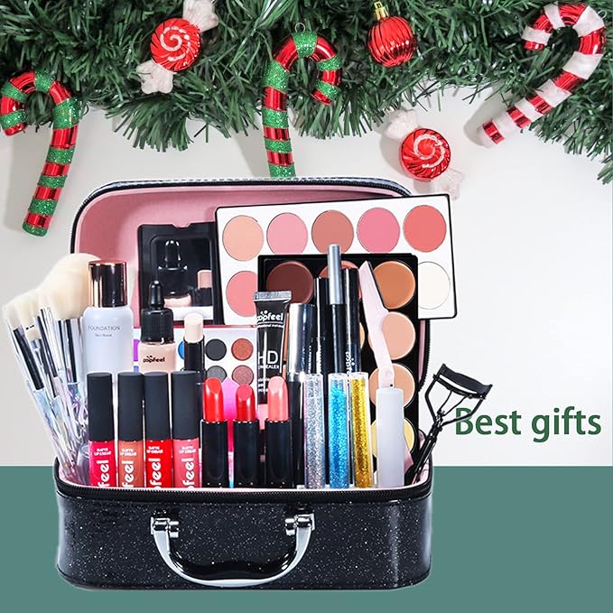 All-in-one Professional Makeup Set for Beginners or teen girls, Cosmetic-Gift for Women -Include Makeup Brush Set, Eyeshadow Palette, Eyebrow Pencil, Mascara, Concealer, Lip Gloss Set -014