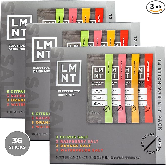 Drink LMNT Zero Sugar Electrolytes - Variety Pack Bundle | Drink Mix | 36-Count