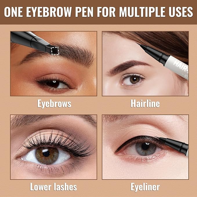 iMethod Eyebrow Pen - Eyebrow Pencil,2-in-1 Eyeliner Dual-Ended Microblading Eyebrow Pencil Long Lasting Waterproof Hair-Like Brow Pencil,with Eyebrow Brush,Eyebrow Pencils for Women,Black
