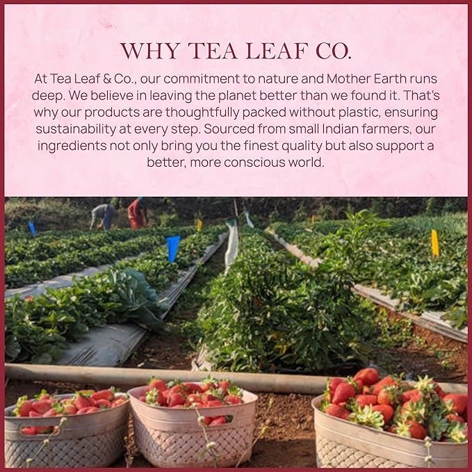Tealeaf & Co. Strawberry Hibiscus Tea Bags Blended with Fresh Herbs and Spices - Herbal Tea Bags with Organic Spices, Berries & Dried Hibiscus Flower Extract - Low Caffeine - Gluten Free - 50 Teabags