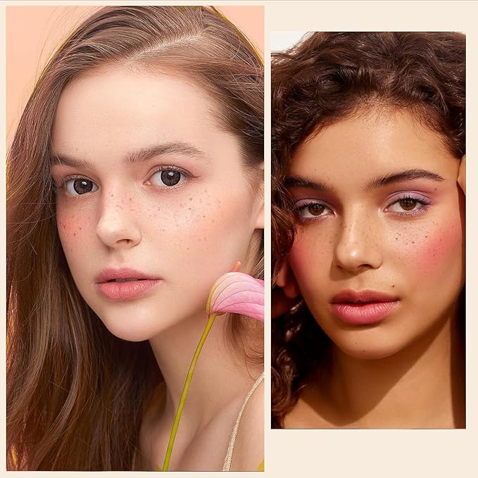 Freckle Stamp Natural Like Freckle Pen Makeup Fake Freckles Cushion Waterproof Long Lasting Quick Dry, Get Sun-kissed Stars Makeup in One Press, Dark Brown, 15 g