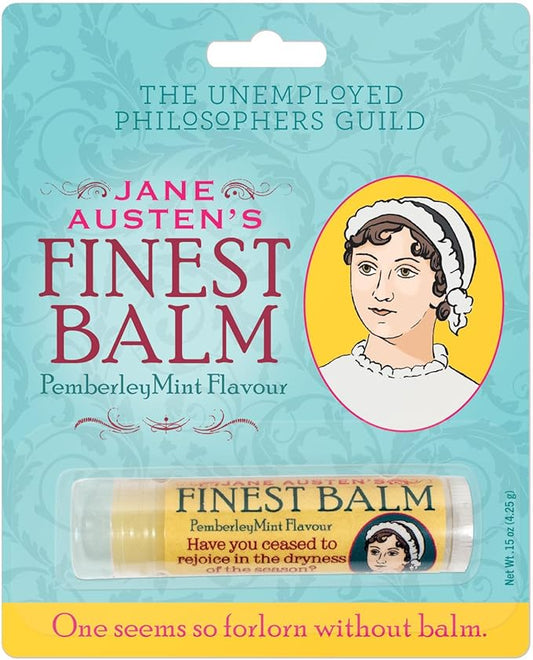 Jane Austen's Finest Balm, Lip Balm Tube, Peppermint Flavored - Cruelty-Free and Made in the USA from Natural and Imported Ingredients