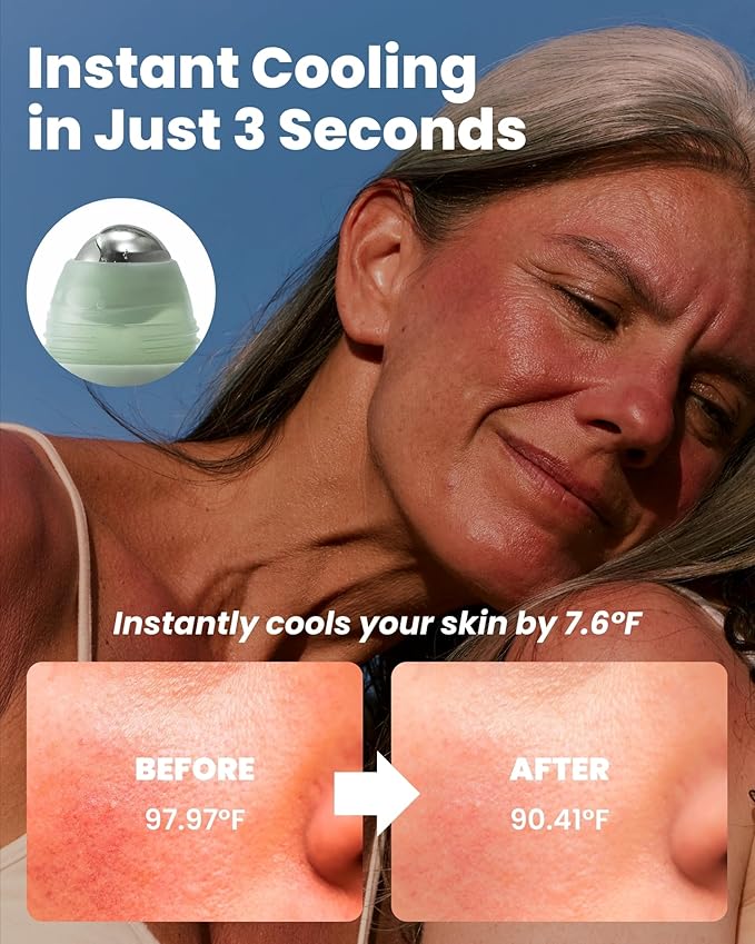 Ice Roll Serum | Cooling & Hydrating Roll-On Serum for Face, Puffy Eyes, Tannin & Panthenol for Pore Minimizing, Soothing, Facial Roller for Depuffing, Under Eye Bag Treatment | Korean Skin Care