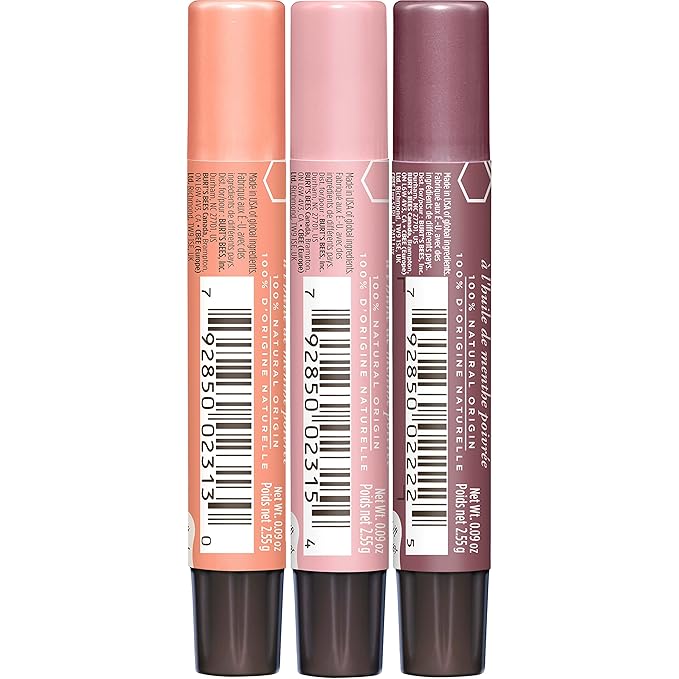 Burt's Bees Lip Balm Spring Gifts, 3 Nourishing Lip Care Shimmers for All Day Glow, Kissable Color Spring Gift Set -Peony, Fig & Rhubarb (Packaging May Vary)