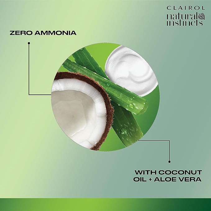 Clairol Natural Instincts Demi-Permanent Hair Dye, 4W Dark Warm Brown Hair Color, Pack of 3