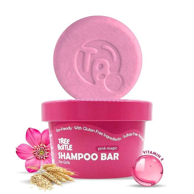 Hydrolyzed Oat Protein + Squalane Shampoo Bar for Girls - 4.5oz - For all Hair Types - Gentle on sensitive Eyes & Scalp - Natural, Tear-Free, Sulfate & Paraben-Free - Made in USA - 4.5oz