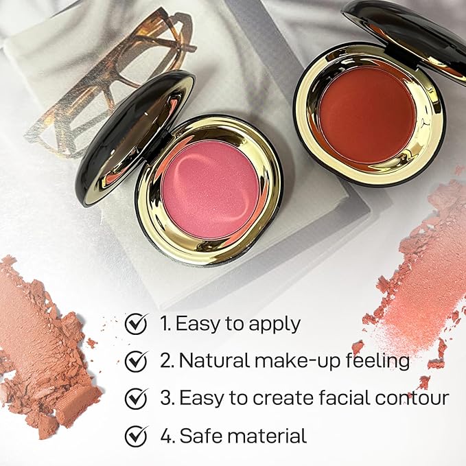 Face Blush for Cheeks Waterproof Cream Blush makeup, Soft Face Blush Natural Makeup Lightweight & Natural Matte Finish Long Lasting Makeup Easy to Smudge and Apply Blushes for Beginne(Coral Orange)