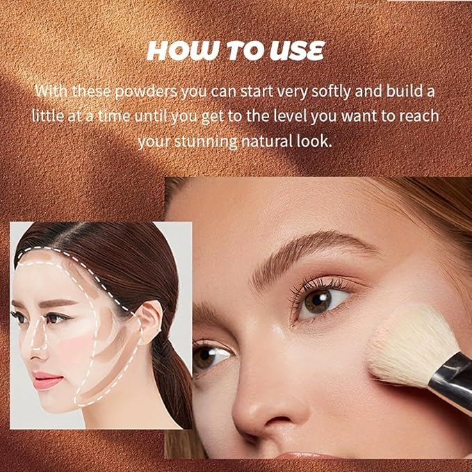4 Colors Contour Palette, Face Contouring Highlighters Bronzer Powder Makeup Kit, Natural Contouring Makeup Kit for Beginner, All in one Makeup Contour Palettes (02, 1.02)