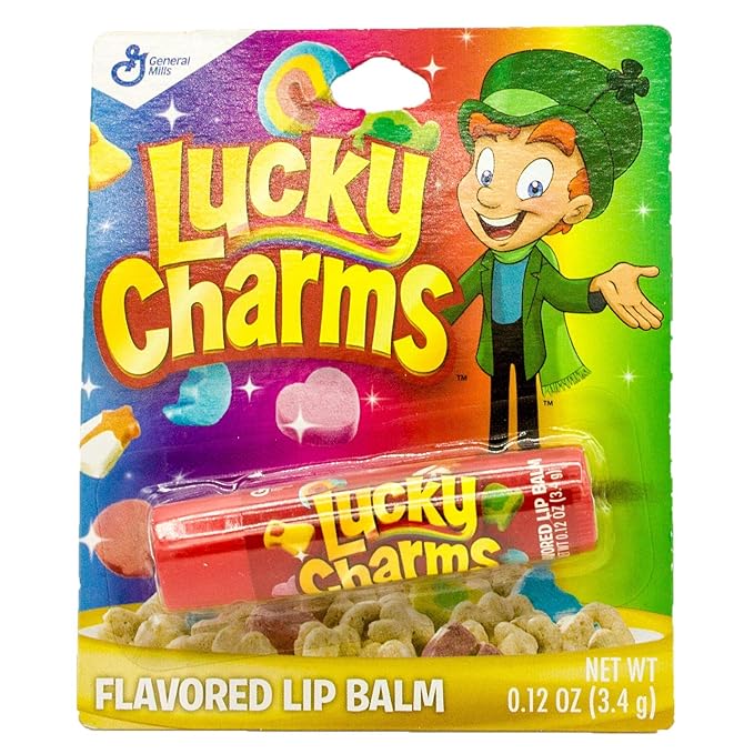 Cereal Flavored Lip Balm Set (5 Pack) Cocoa Puffs, Lucky Charms, Honey Nut Cheerios, Cinnamon Toast Crunch, and Trix