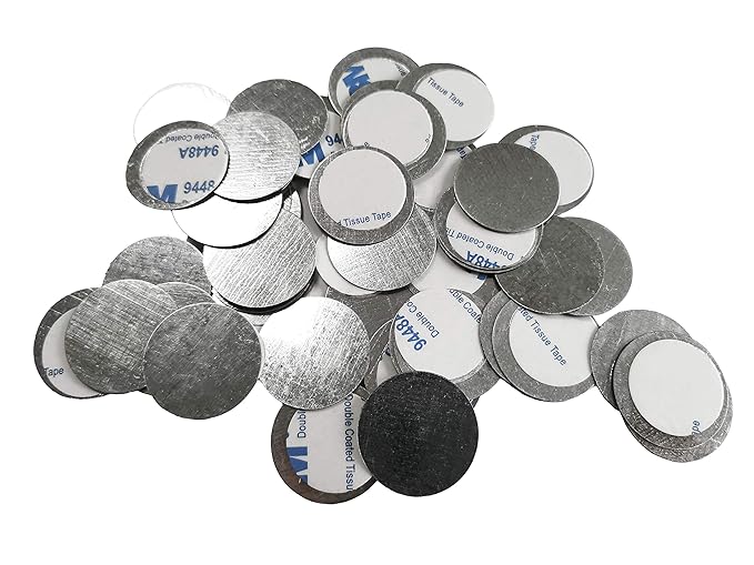 50pcs Round Metal Stickers for Non-Magnetic Eyeshadow Pan Use with Magnetic Makeup Palette (Diameter 2.5cm)