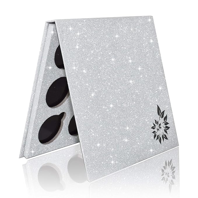 Glitter Mirror Empty Magnetic Reusable Eyeshadow Makeup Palette Case with Cover
