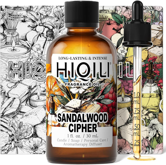 HIQILI Sandalwood Cipher Fragrance Oil for Diffuser, Inspired by Srge-L.tens StalMajus-cvle, Candle & Soap, Perfume & Body Oil Making- Have Gourmand Notes, Long-Lasting- 1 Fl Oz