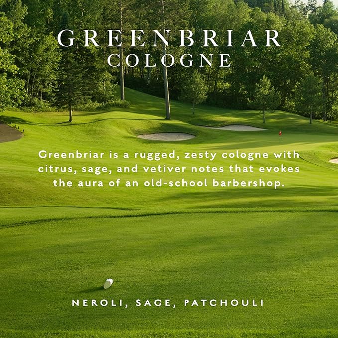 Caswell-Massey Greenbriar Gold Cap Cologne, Men’s Cologne with Classic and Zesty Scent with Citrus, Sage & Rugged Velvety Notes, 3 Fl Oz