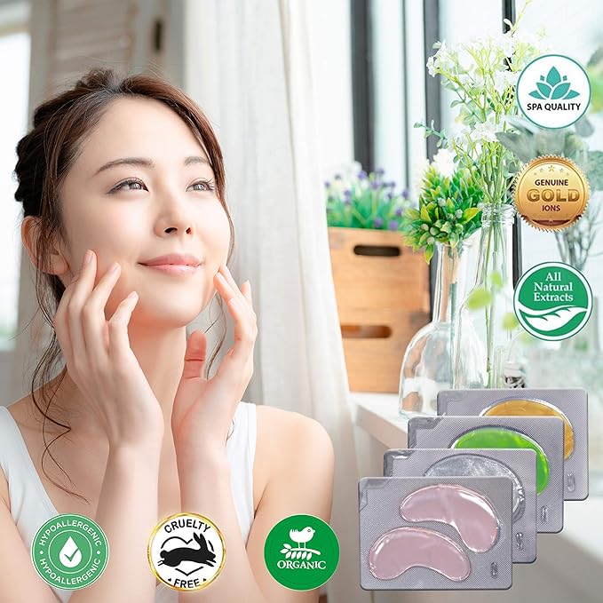 24K Gold Under Eye Patches Eye Masks For Dark Circles And Puffiness with anti-aging effect 20 pairs 40 pcs [medbeauty]