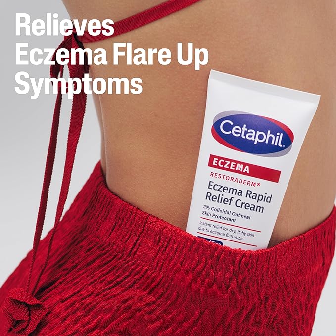 CETAPHIL ECZEMA RESTORADERM FLARE-UP RELIEF CREAM, For Eczema Prone Skin, 8 oz, Barrier Repair, 48 Hour Hydration, 2% Skin Protectant Colloidal Oatmeal, Steroid Free