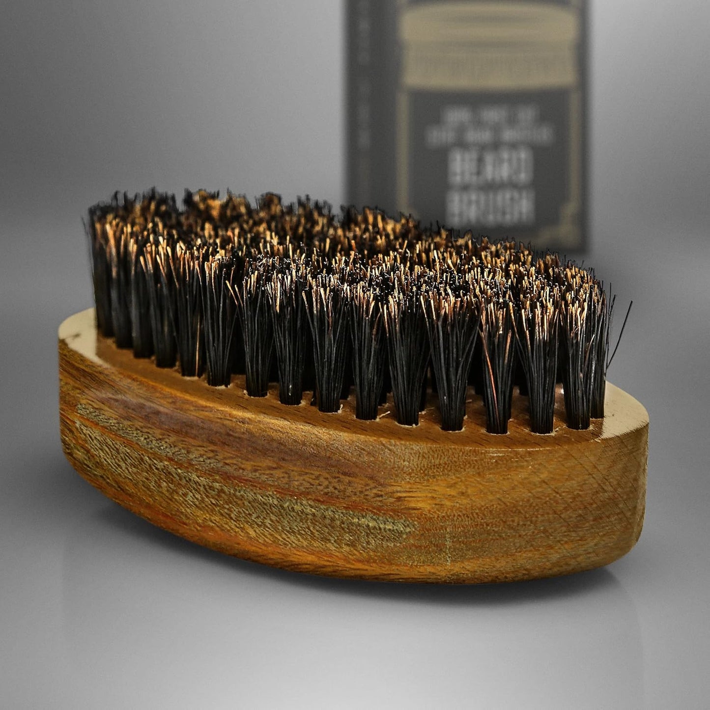 Beard Brush | Firm Boar Bristles | First-Cut Boar Hair Bristles | The Ideal Gift For Men (Green Sandalwood)