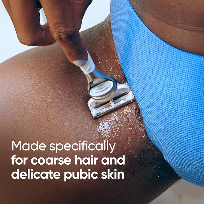 Gillette Venus for Pubic Hair and Skin Shaving Set, Women’s Razor, 1 Handle + 2 Blade Refills + 2-in-1 Cleanser