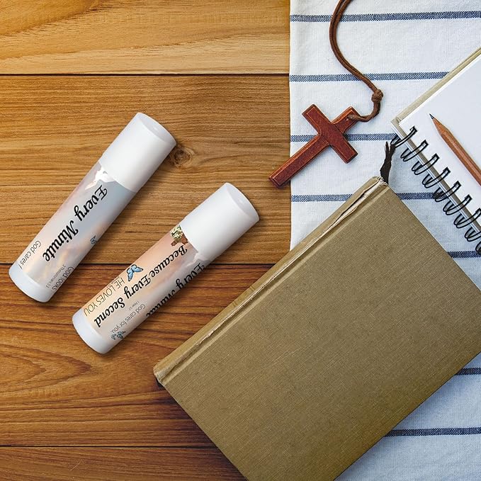 50 Pcs Christian Religious Gifts Bulk Bible Verse Lip Balms Favors Inspirational Scripture Gifts Sunday School Church Christmas Employee Appreciation Gifts for Women Men Staff Coworkers