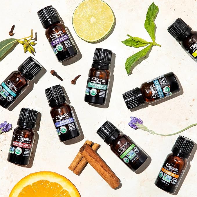 Cliganic Organic Peppermint Essential Oil - 100% Pure Natural for Aromatherapy Diffuser | Non-GMO Verified (Packaging May Vary)