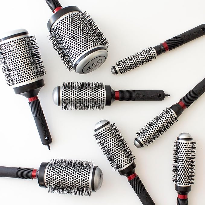 Cricket Technique Thermal Hair Brush #450 3.25” Curling, and Styling – Heat-Retaining Barrel with Anti-Static Tourmaline Bristles, Round Thermal Brush, Ideal for All Hair Types