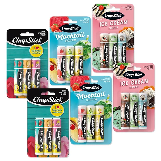 ChapStick Summer Variety Lip Balm Pack in Joyful Flavors- 0.15 Oz x 18 Sticks