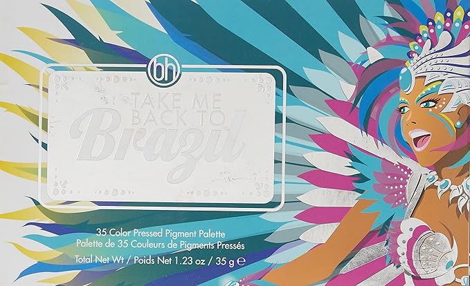 bh Cosmetics, 35 Color Eyeshadow Palette, Take Me Back To Brazil, Pressed Pigment, 8.3 oz