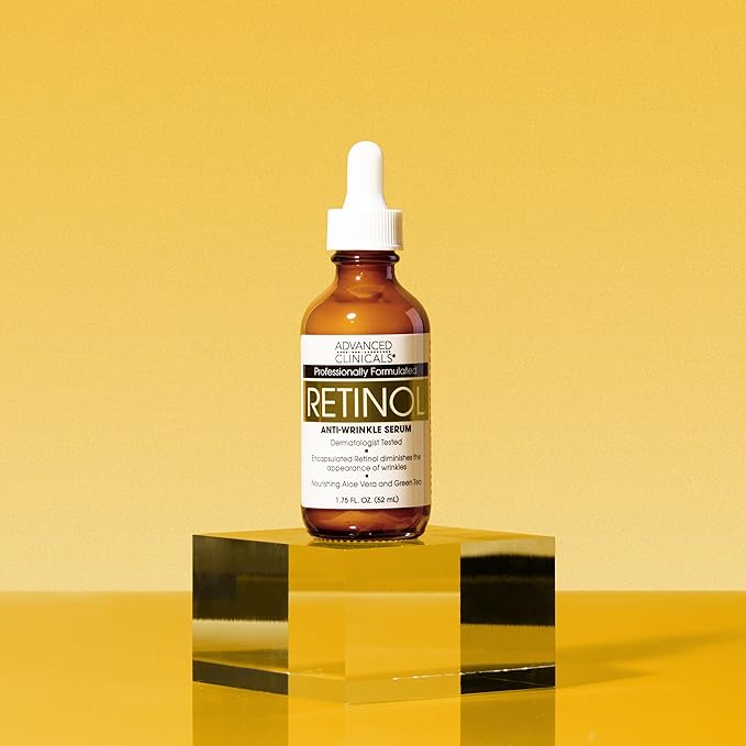 Advanced Clinicals Retinol Serum For Face | Visible Anti Aging Retinol Serum Skin Care Face Moisturizer With Vitamin E Helps Improve Look Of Wrinkles, Fine Lines, & Uneven Skin Tone, 2-Pack