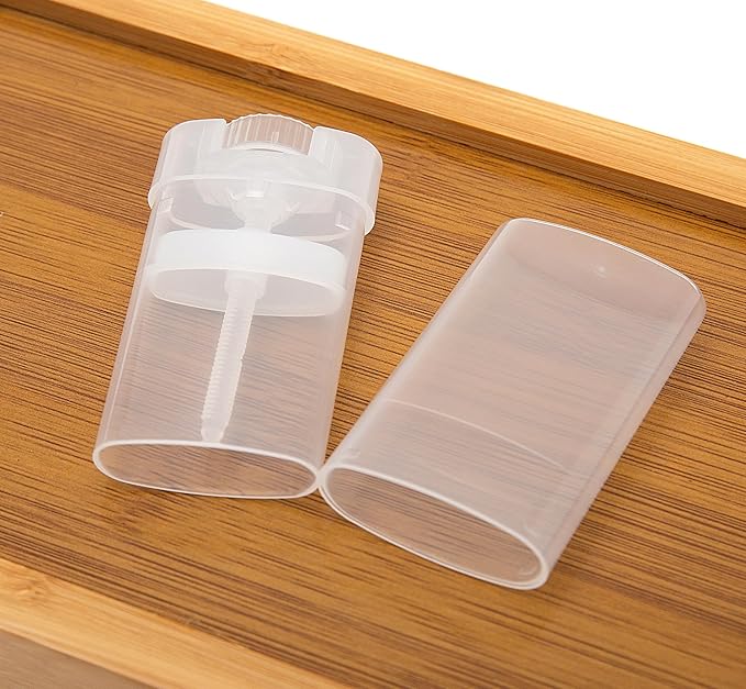 Empty Oval Deodorant Lip Lipstick Balm Tubes Containers Plastic 20PCS 15ML Transparent (15ml, Transparent)