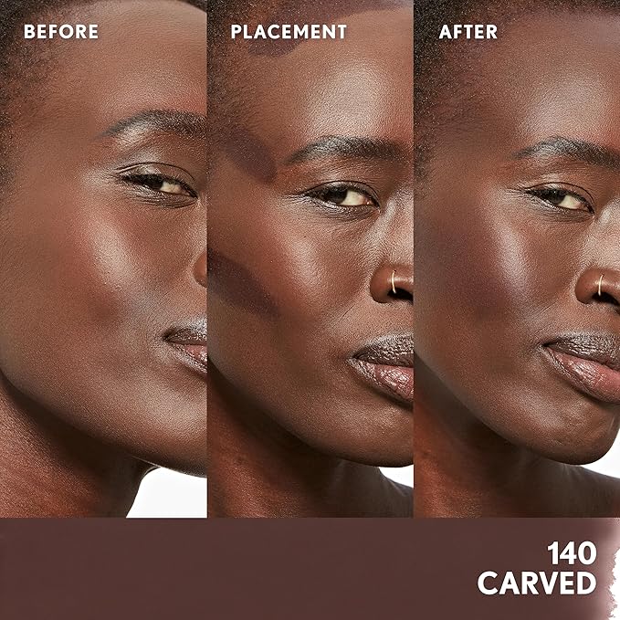 CoverGirl Trublend Skin Enhancer Contour Stick Balm, 140 Carved, Vegan Formula, Easy to Use, Glides on Effortlessly, Non-Greasy, Doesn't Crease, 0.21oz